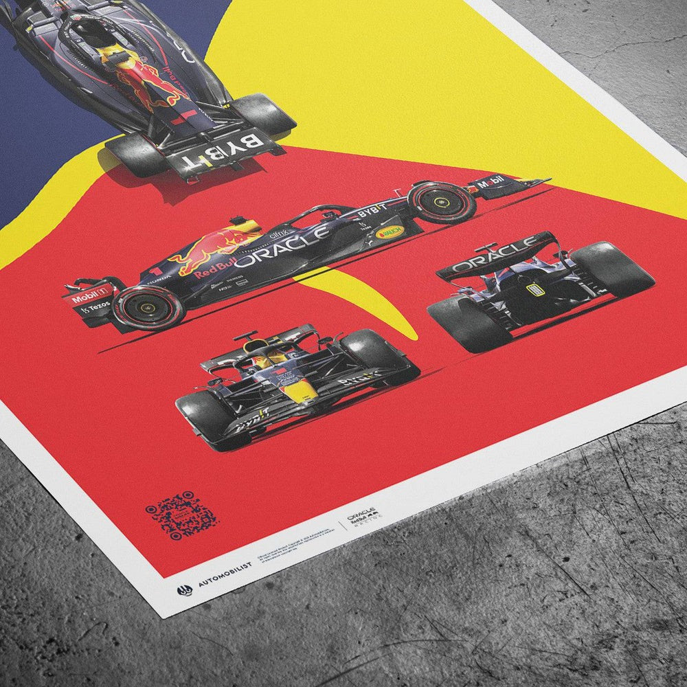 Automobilist Oracle Red Bull Racing RB18 Blueprint 2022 Print Poster