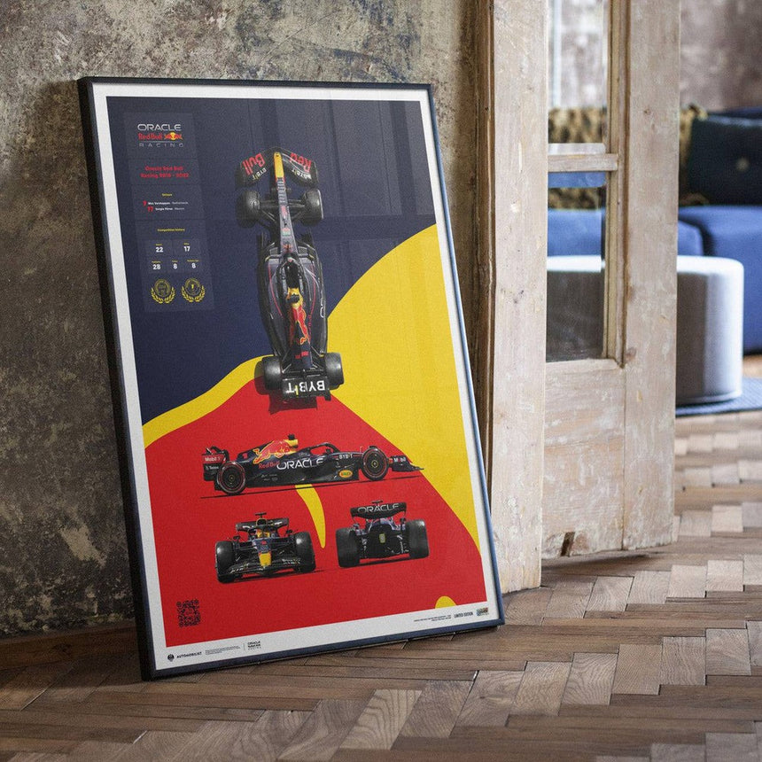 Automobilist Oracle Red Bull Racing RB18 Blueprint 2022 Print Poster