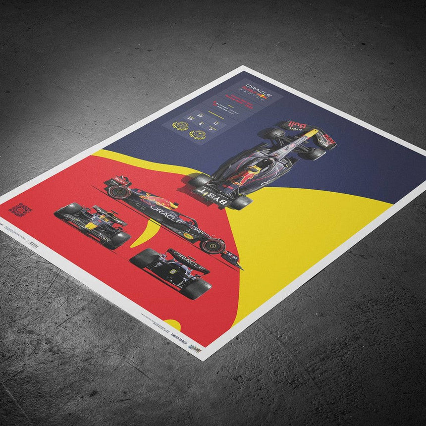 Automobilist Oracle Red Bull Racing RB18 Blueprint 2022 Print Poster