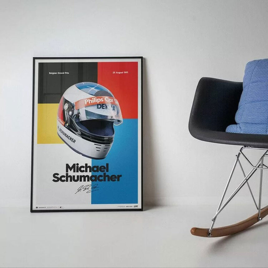 Automobilist Michael Schumacher 1991 Helmet Print Poster