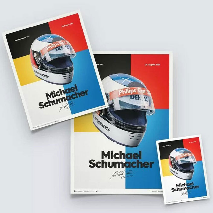 Automobilist Michael Schumacher 1991 Helmet Print Poster