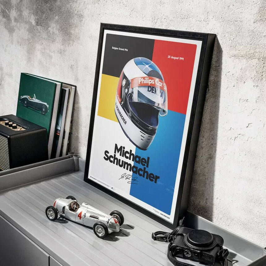 Automobilist Michael Schumacher 1991 Helmet Print Poster