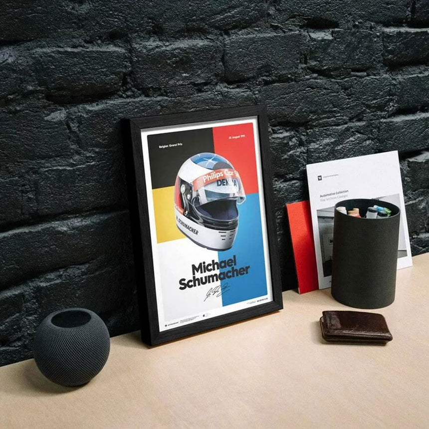 Automobilist Michael Schumacher 1991 Helmet Print Poster