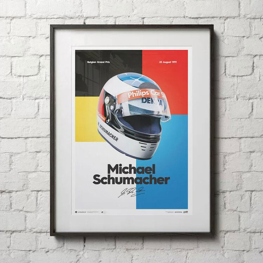 Automobilist Michael Schumacher 1991 Helmet Print Poster