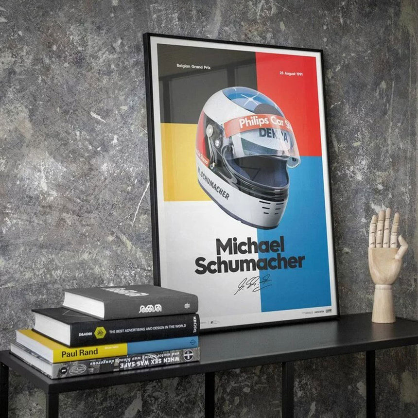 Automobilist Michael Schumacher 1991 Helmet Print Poster