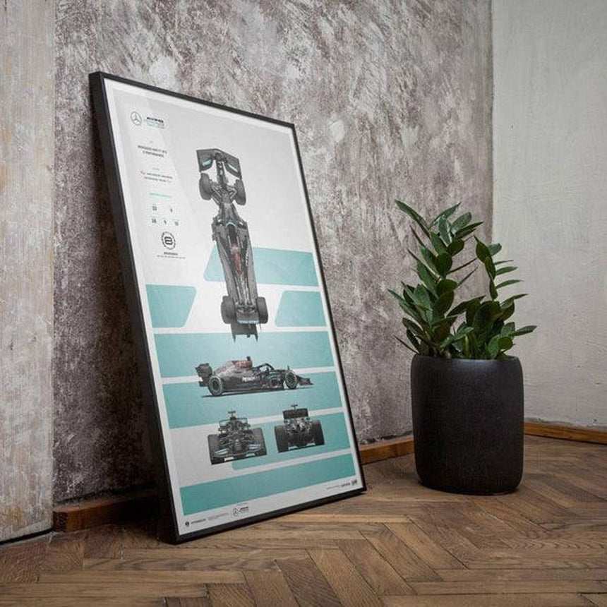Automobilist Mercedes AMG Petronas F1 Team W12 Blueprint 2021 Print Poster