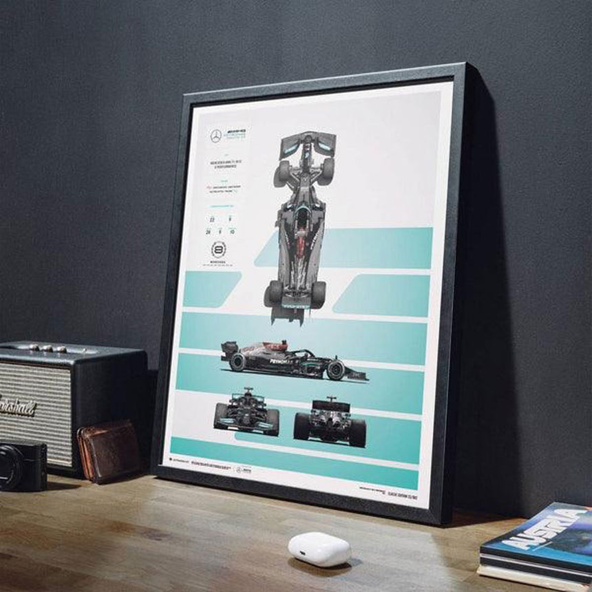 Automobilist Mercedes AMG Petronas F1 Team W12 Blueprint 2021 Print Poster