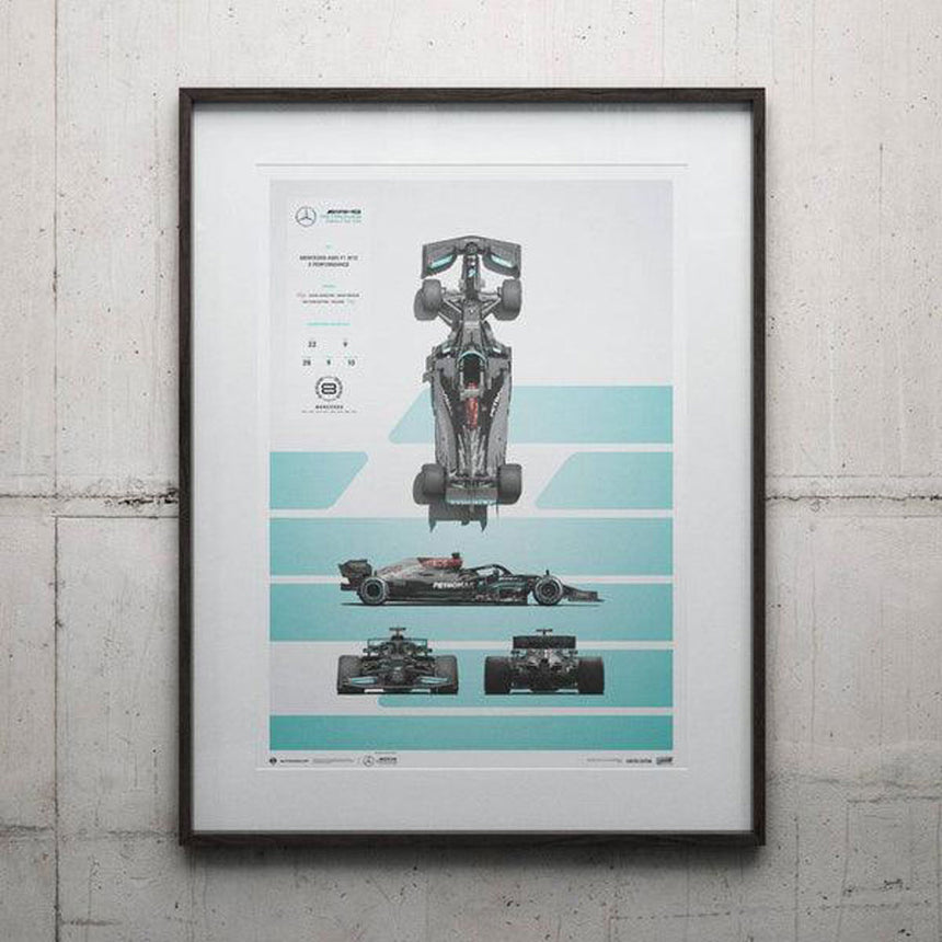 Automobilist Mercedes AMG Petronas F1 Team W12 Blueprint 2021 Print Poster