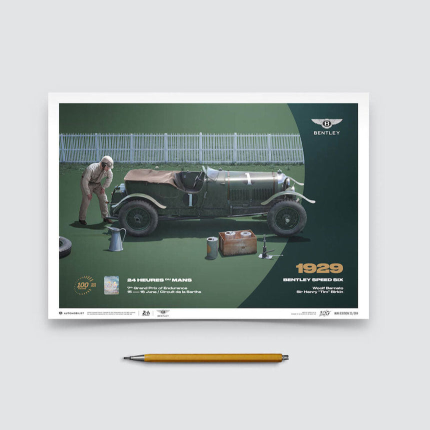 Automobilist 24h Le Mans 100 Years Bentley Speed Six 1929 Print Poster
