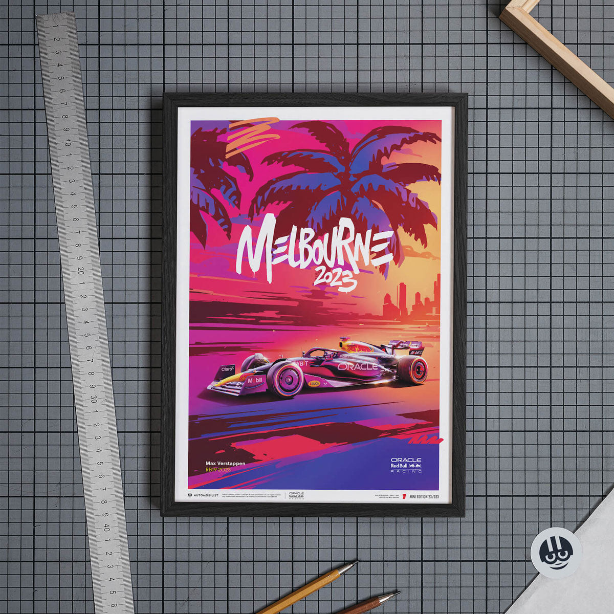 Automobilist Red Bull Racing 2023 Melbourne Max Verstappen Print Poster