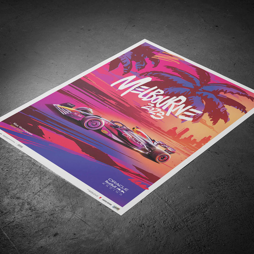 Automobilist Red Bull Racing 2023 Melbourne Max Verstappen Print Poster