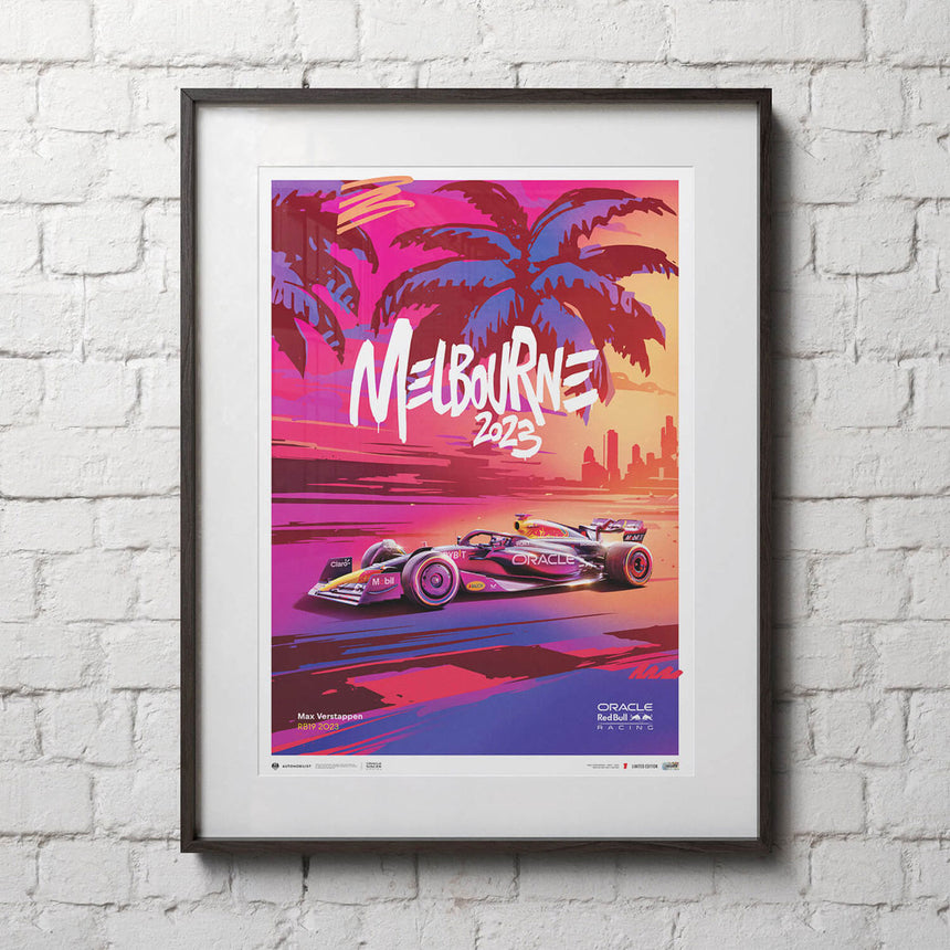 Automobilist Red Bull Racing 2023 Melbourne Max Verstappen Print Poster