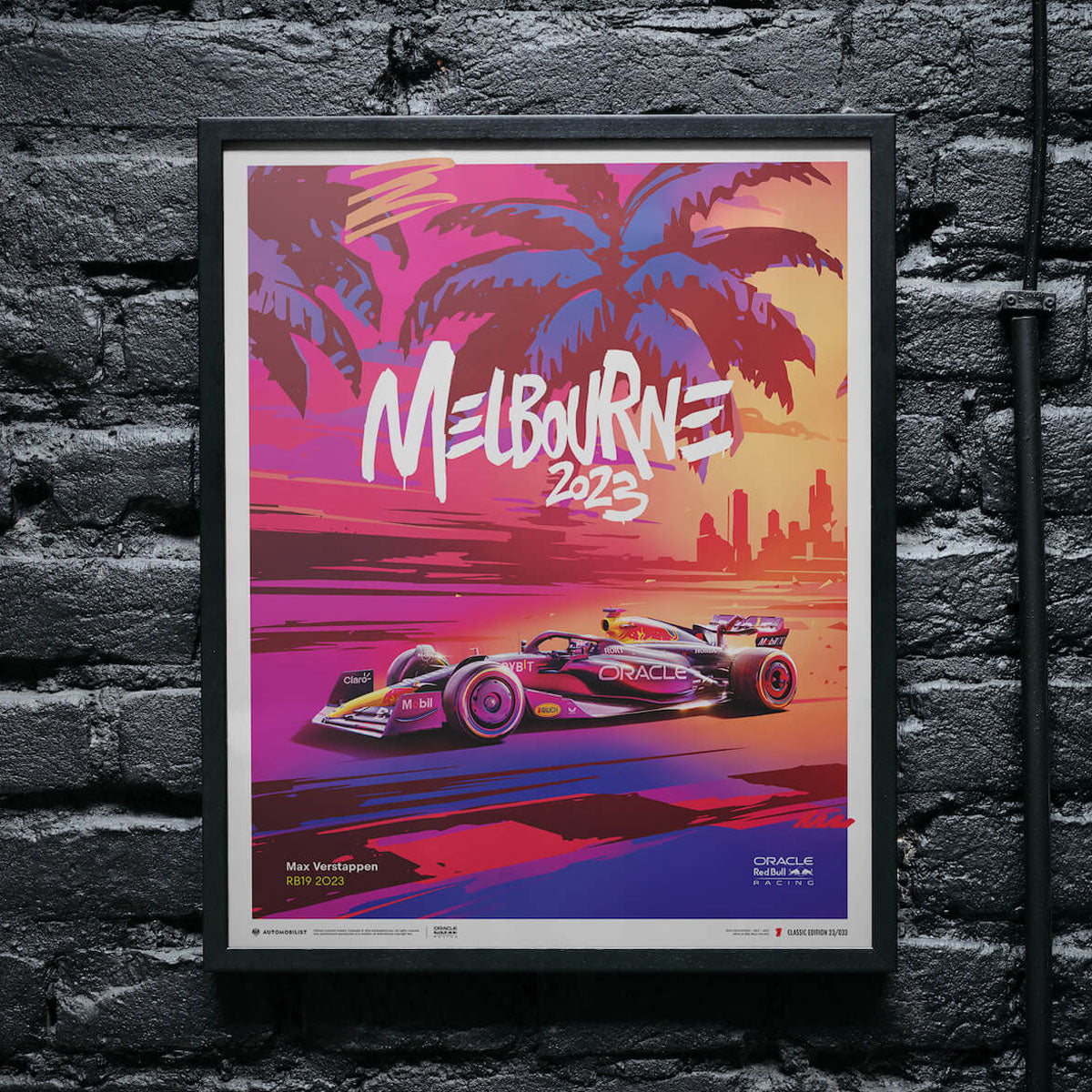 Automobilist Red Bull Racing 2023 Melbourne Max Verstappen Print Poster