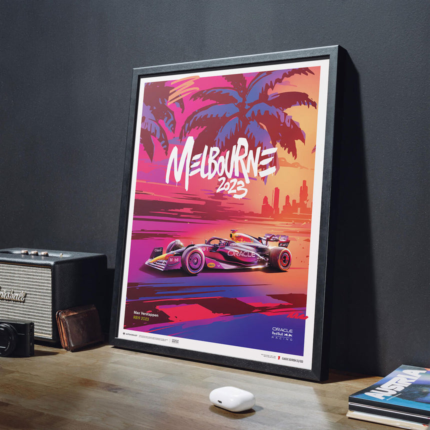 Automobilist Red Bull Racing 2023 Melbourne Max Verstappen Print Poster