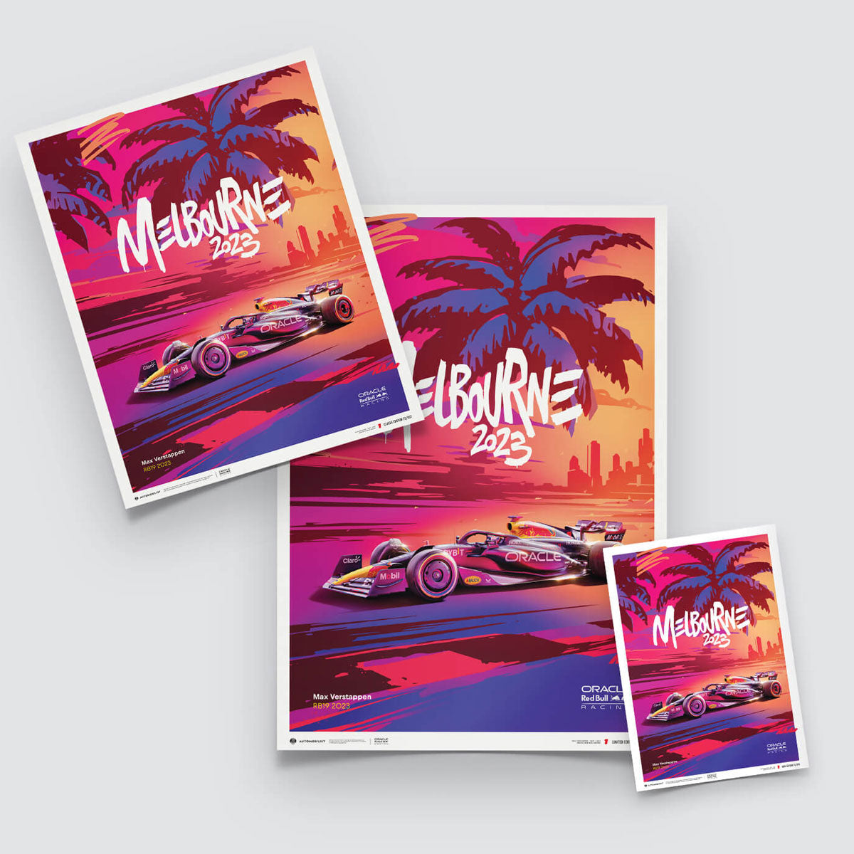 Automobilist Red Bull Racing 2023 Melbourne Max Verstappen Print Poster