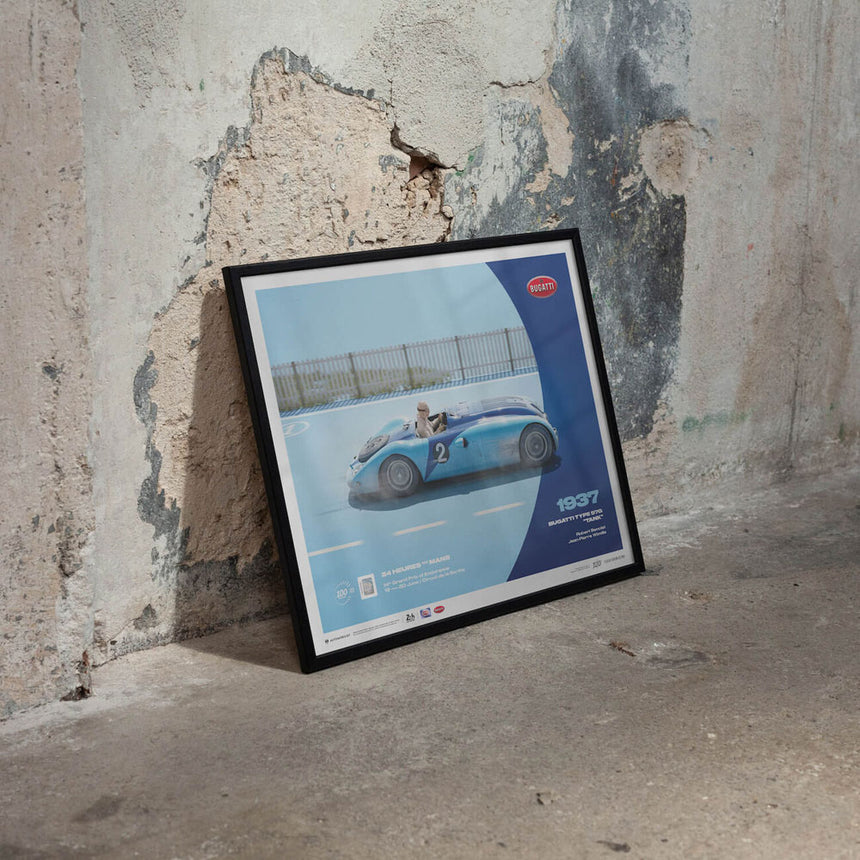 Automobilist 24h Le Mans 100 Years Bugatti Type 57G Tank 1937 Print Poster