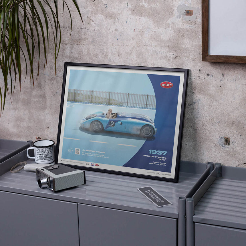 Automobilist 24h Le Mans 100 Years Bugatti Type 57G Tank 1937 Print Poster