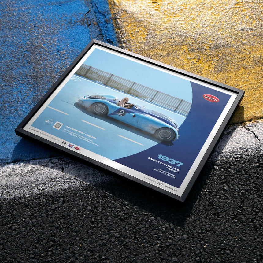 Automobilist 24h Le Mans 100 Years Bugatti Type 57G Tank 1937 Print Poster