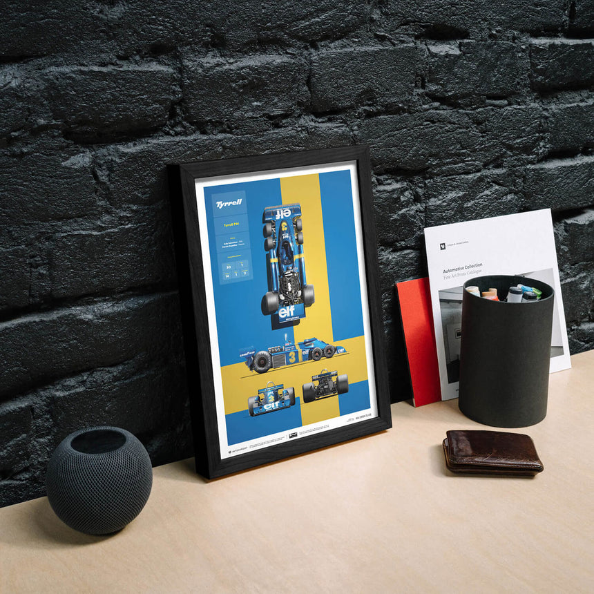 Automobilist Tyrrell P34 1976 Blueprint Jody Scheckter, Patrick Depailler Print Poster