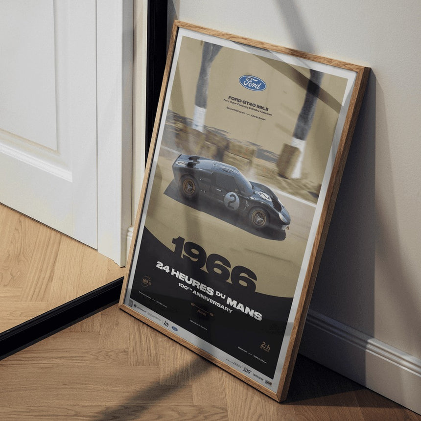 Automobilist Ford GT40 Mk.II 24h Le Mans 100th Anniversary 1966 Print Poster