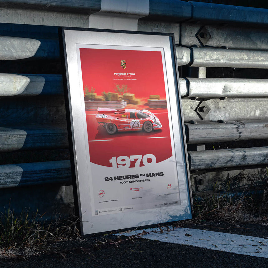 Automobilist Porsche 917 KH 1970 24h Le Mans H Herrmann, R Attwood Print Poster