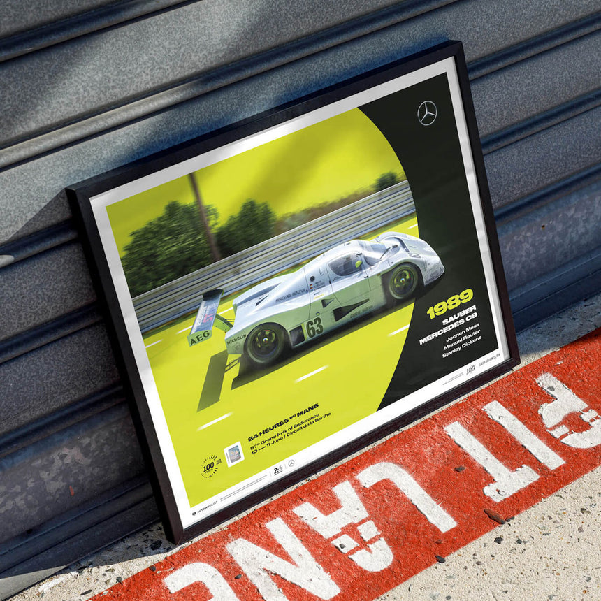 Automobilist Sauber Mercedes C9 1989 100th Anniversary 24h Le Mans Print Poster