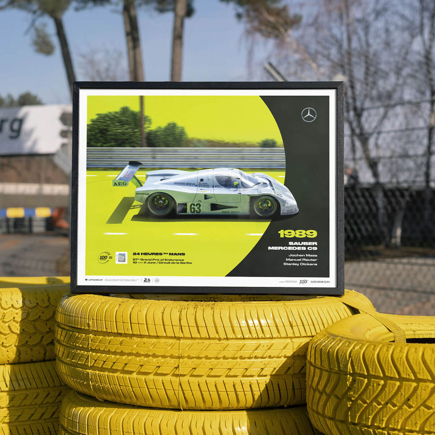 Automobilist Sauber Mercedes C9 1989 100th Anniversary 24h Le Mans Print Poster