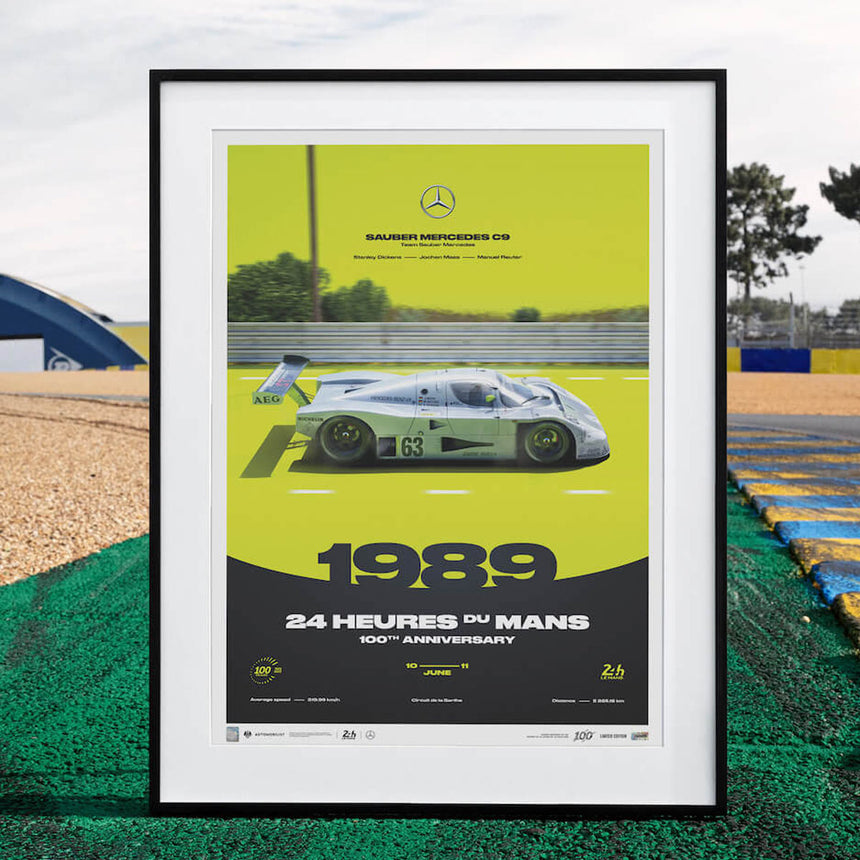 Automobilist Sauber Mercedes C9 1989 100th Anniversary 24h Le Mans Print Poster