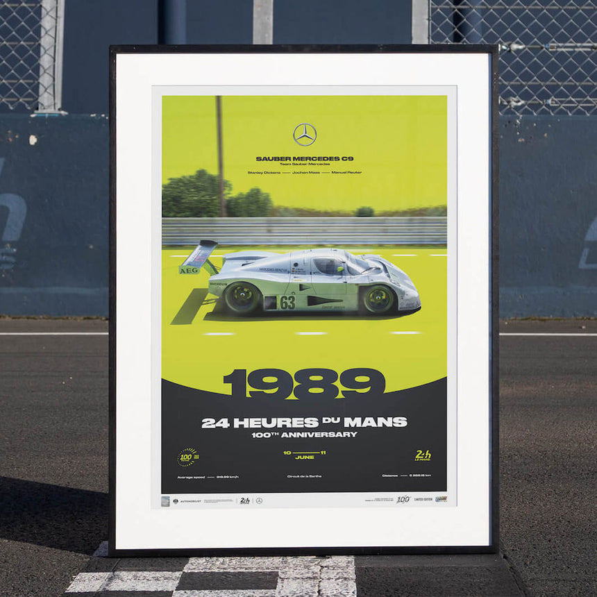 Automobilist Sauber Mercedes C9 1989 100th Anniversary 24h Le Mans Print Poster