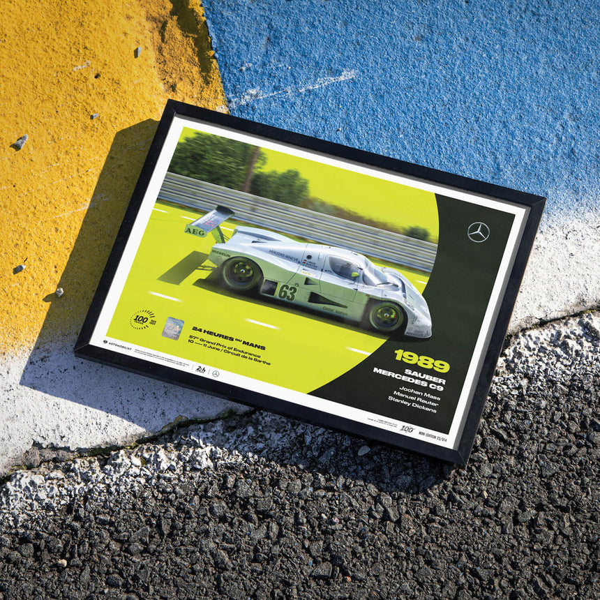 Automobilist Sauber Mercedes C9 1989 100th Anniversary 24h Le Mans Print Poster
