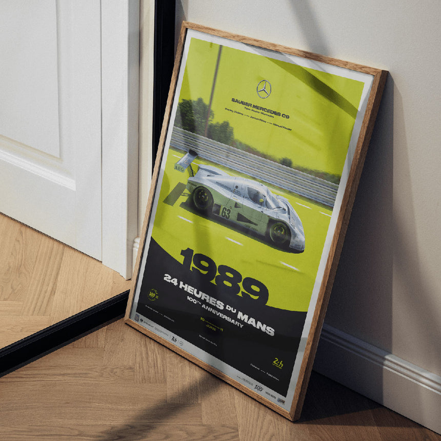 Automobilist Sauber Mercedes C9 1989 100th Anniversary 24h Le Mans Print Poster