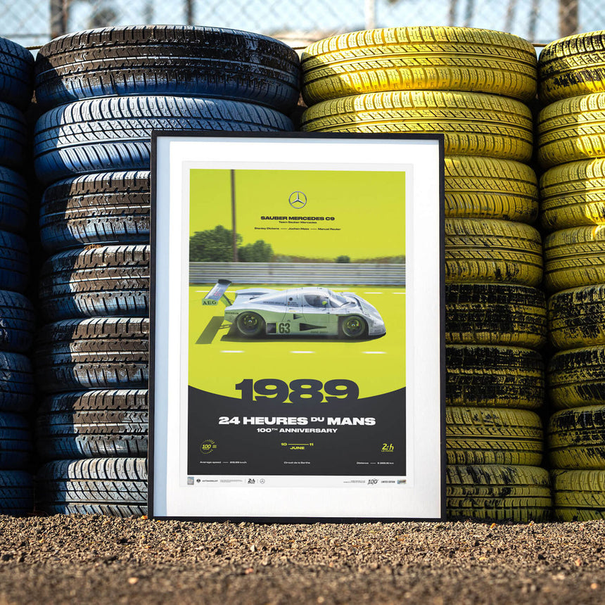 Automobilist Sauber Mercedes C9 1989 100th Anniversary 24h Le Mans Print Poster