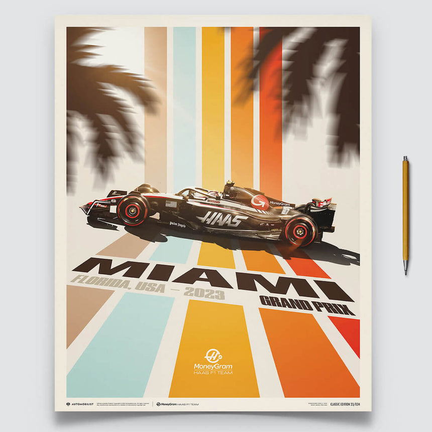 Automobilist MoneyGram Haas F1 Team Miami 2023 Print Poster