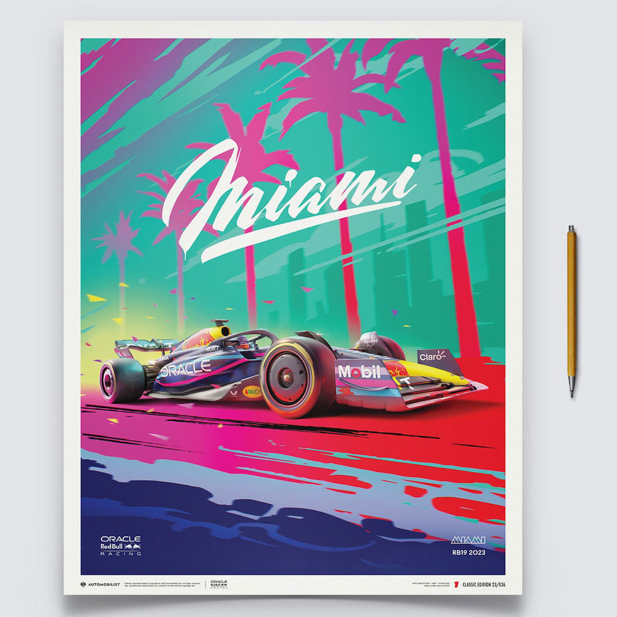Automobilist Oracle Red Bull Racing Miami 2023 Print Poster