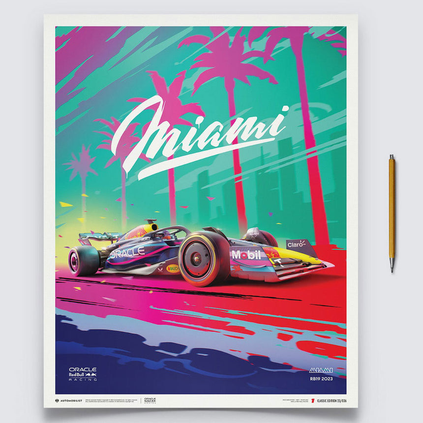 Automobilist Oracle Red Bull Racing Miami 2023 Print Poster
