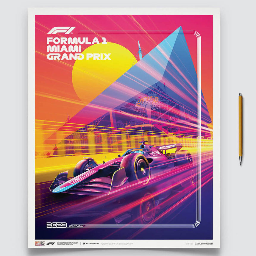 Automobilist Formula 1 Crypto Miami Grand Prix 2023 Print Poster