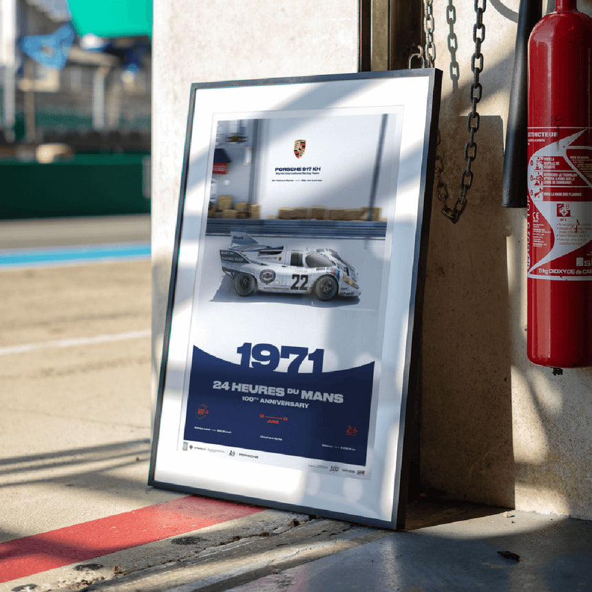 Automobilist Porsche 917 KH 1971 24h Le Mans G van Lennep, H Marko Print Poster