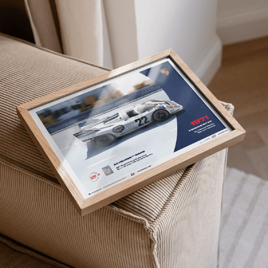 Automobilist Porsche 917 KH 1971 24h Le Mans G van Lennep, H Marko Print Poster