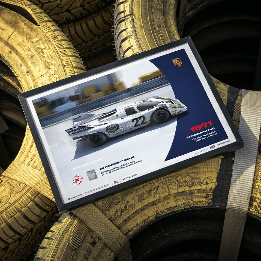 Automobilist Porsche 917 KH 1971 24h Le Mans G van Lennep, H Marko Print Poster