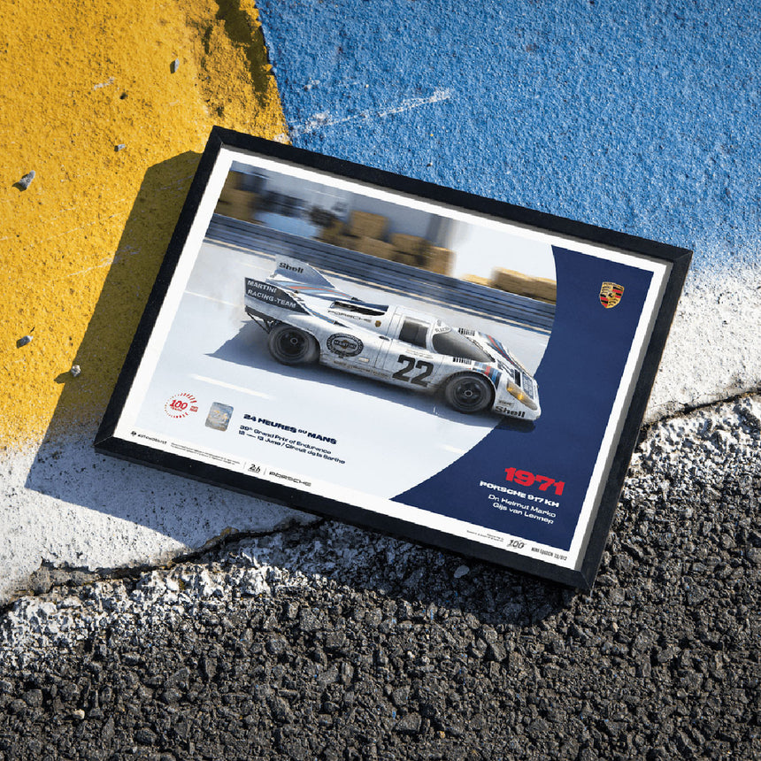 Automobilist Porsche 917 KH 1971 24h Le Mans G van Lennep, H Marko Print Poster