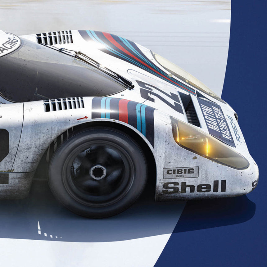 Automobilist Porsche 917 KH 1971 24h Le Mans G van Lennep, H Marko Print Poster