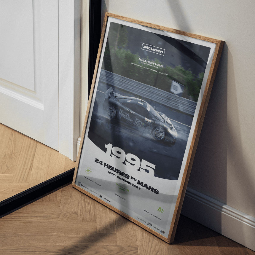 Automobilist McLaren F1 GTR 1995 24h Le Mans Poster Lehto, Sekiya, Dalmas Print Poster