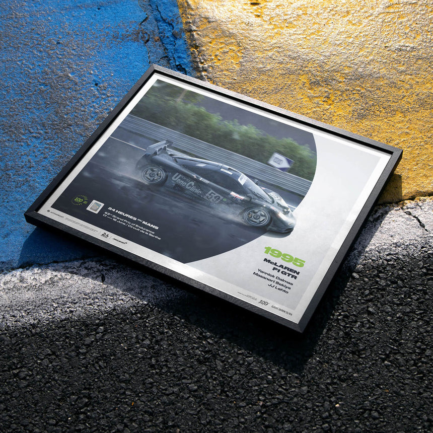 Automobilist McLaren F1 GTR 1995 24h Le Mans Poster Lehto, Sekiya, Dalmas Print Poster