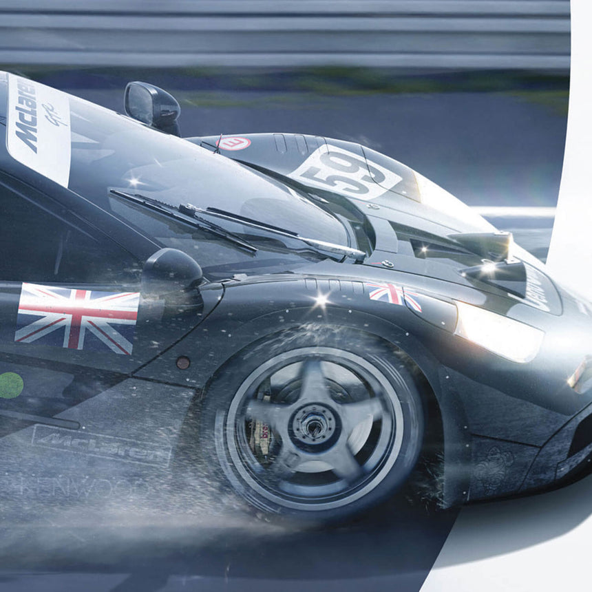Automobilist McLaren F1 GTR 1995 24h Le Mans Poster Lehto, Sekiya, Dalmas Print Poster