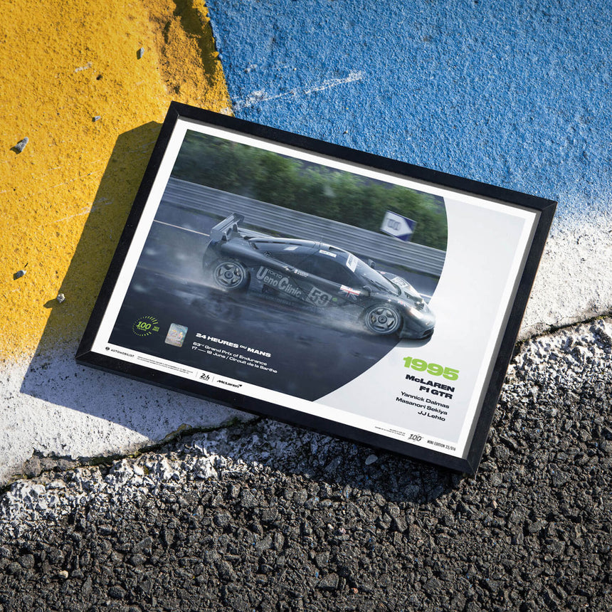 Automobilist McLaren F1 GTR 1995 24h Le Mans Poster Lehto, Sekiya, Dalmas Print Poster
