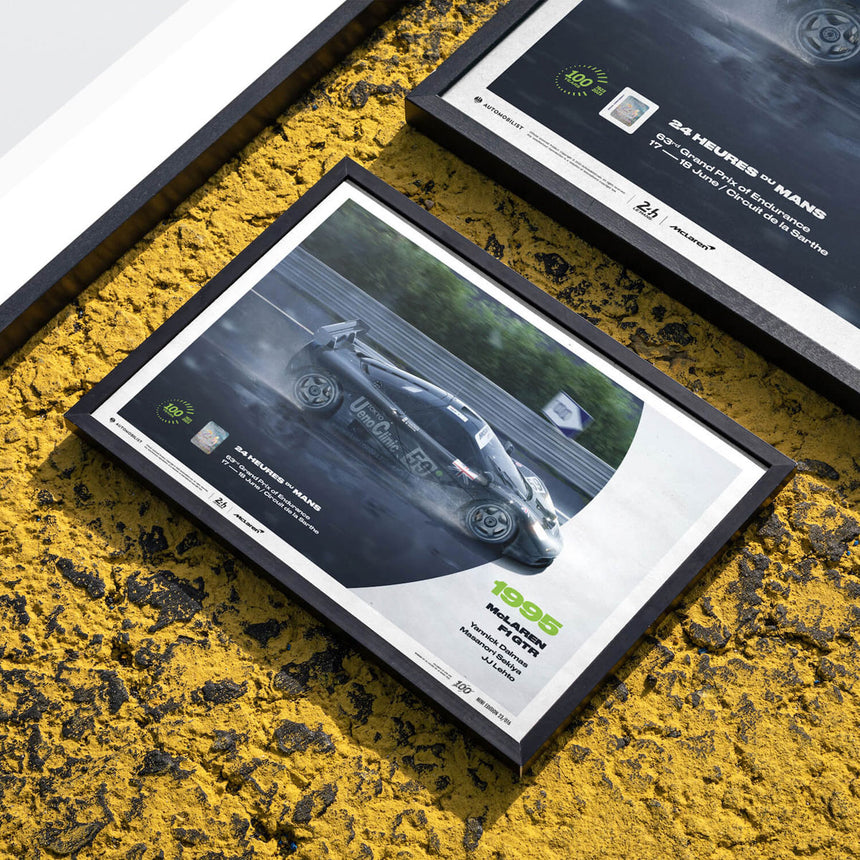 Automobilist McLaren F1 GTR 1995 24h Le Mans Poster Lehto, Sekiya, Dalmas Print Poster