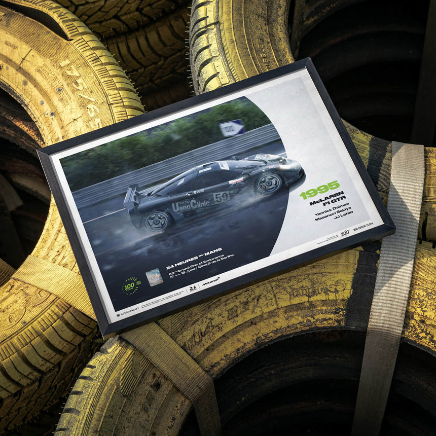 Automobilist McLaren F1 GTR 1995 24h Le Mans Poster Lehto, Sekiya, Dalmas Print Poster