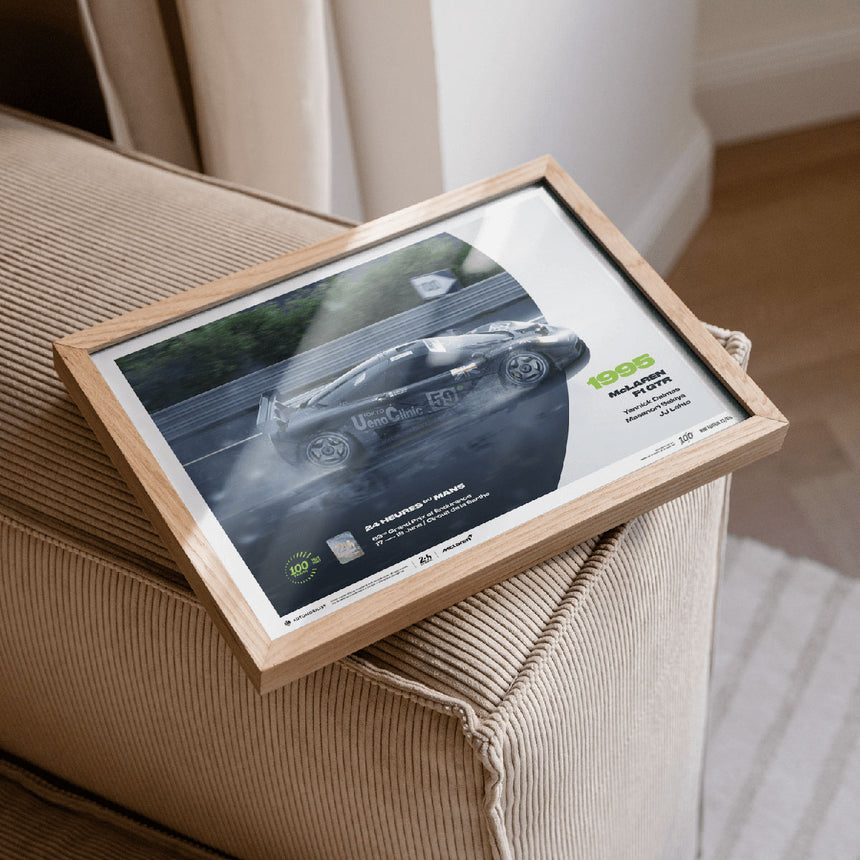 Automobilist McLaren F1 GTR 1995 24h Le Mans Poster Lehto, Sekiya, Dalmas Print Poster