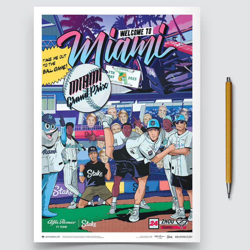 Automobilist Alfa Romeo F1 Team Stake Miami Grand Prix 2023 Print Poster