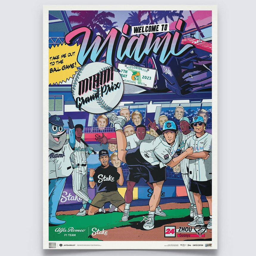 Automobilist Alfa Romeo F1 Team Stake Miami Grand Prix 2023 Print Poster